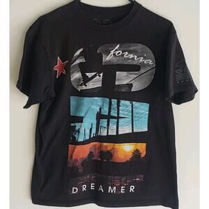 Cino Cali Dreamer Short Sleeve Graphic Print T-Shirt Mens Medium Black 0316